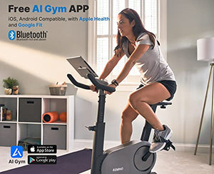 RENPHO AI-Powered Exercise Bike, Indoor Cycling Bike with FTP Power Training, Auto Resistance Stationary Bike, Scenic Riding for Home Workout, Airflow Seat, APP for iOS Android [Tablet Not Included]