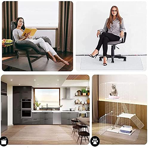 HAIZON Hard-Floor Chair Mat Clear Waterproof Non-Slip Rectangle Floor Protector - Multiple Sizes