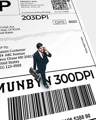 MUNBYN Shipping Label Printer, 300 DPI USB Thermal Label Printer Support Amazon Ebay Paypal Etsy Shopify ShipStation UPS USPS FedEx DHL