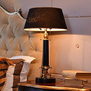 EARSHOT Modern Table Lamp with Fabric Lampshade, 29" H - Luxurious Nightstand Desk Light