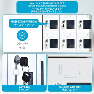 FAXIOAWA Mobile Phone Charging Cabinet Steel Locker (Silver, 84 Bits)