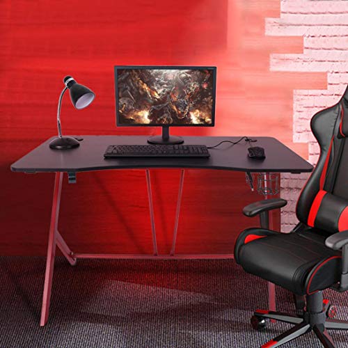 AUSPUM Gaming Desk 47.2Inch Computer Desk Gaming Table,Pc Gaming Workstation Home Office Desk with Headphone Hook (D)
