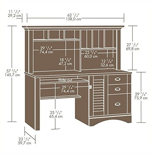 Bowery Hill Computer Desk w Hutch in Antiqued Paint