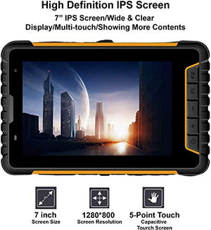 GAOTek Handheld Rugged Industrial Tablet with Zebra 1D 2D Array Imager Barcode Scanner Android 6.0 Support Wireless WiFi 4G LTE NFC RFID Reader, IP67 Rugged Tablet, 7 Inch Screen -TABLET-102 -AD
