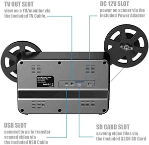 USHNIH Film to Digital Converter with 2.4" Screen, Convert 8mm & Super 8 Film into 1080P MP4 Files