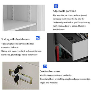 Office Supplies 4-Layer Metal Drawer Filing Cabinet with Lockable Desk - Home Office File Manager and Storage Box