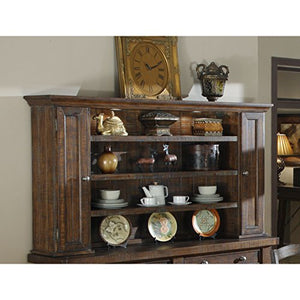 Emerald Home Castlegate Pine Brown Hutch with Open Shelving And Touch Lighting