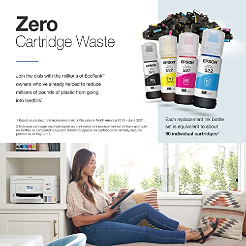 Epson EcoTank ET-2800 Wireless Color All-in-One Cartridge-Free Supertank Printer with Scan and Copy – The Ideal Basic Home Printer - White