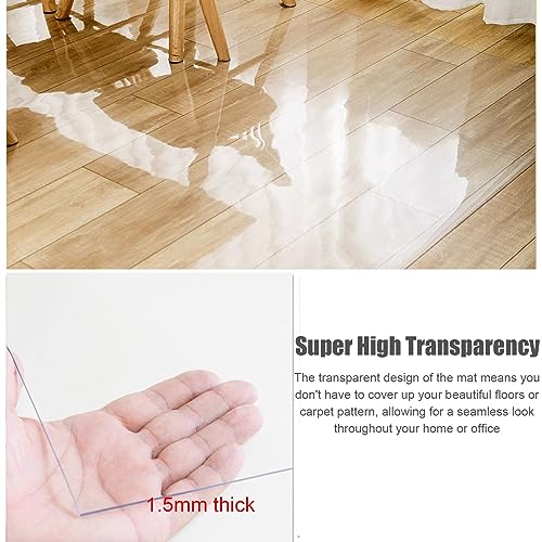 HAIXHX Clear Carpet Protector, Non-Slip Office Chair Mat Desk Pad, Transparent Dustproof Cover, 150x500cm