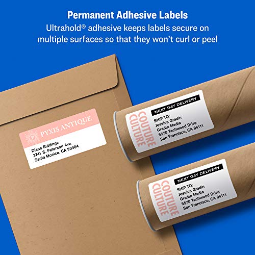 Avery Shipping Address Labels, Laser & Inkjet Printers, 2,500 Labels, 2x4 Labels, Permanent, 2 Packs (95945)