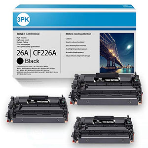 26A | CF226A Toner Cartridge Replacement for HP Pro M402n M402dn M402dw M402m MFP M402dne M426dw M426fdn M426fdw M426mBM427dw M402-M403 M426f-M427f M426-M427 Series Printer (Black, 3-Pack)