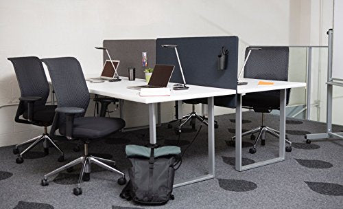 Luxor Reclaim 3 Piece Desktop Privacy Panels, Misty Gray - 60"W x 24"H