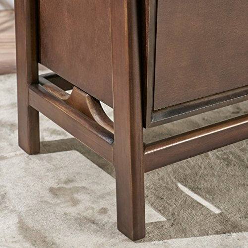 Great Deal Furniture 304801 Allen Midcentury Modern Faux Wood Shelf, Walnut,
