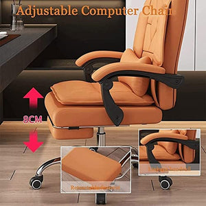 YIORYO Executive Office Desk Chair with Headrest and Lumbar Support, High Back Ergonomic Managerial Chair (Gray/Orange, Size: )