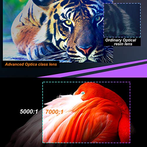 GooDee YG620 Native 1080p Projector 6800 Lux 300" Full HD LCD Video Projector 1920x1080 Home & Business & Outdoor Projector, Compatible with iPhone, Android, PC, PS4, TV Stick, HDMI, VGA, USB, etc