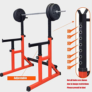 ZLGE Squat Rack standIndoor Adjustable Height Squat Rack, Sturdy Gym Fitness Rack/Stands Bench Press Rack/Barbell Rack, for Strength Training Equipment