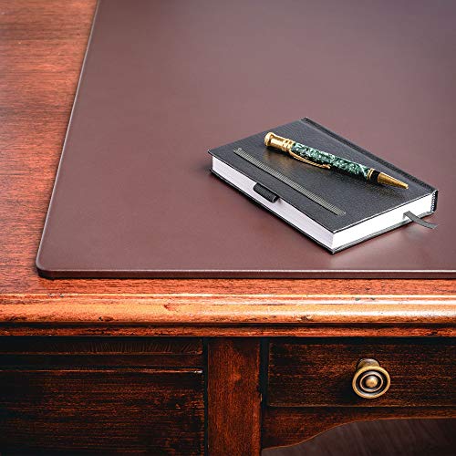 Dacasso Chocolate Brown Leather 38" x 24" Without Rails Desk Mat