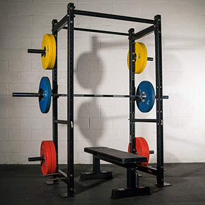 Titan Fitness T-3 4,400 LB Capacity Tall Power Rack 36" Depth with Safety Bars and J Hooks Strength Training Equipment