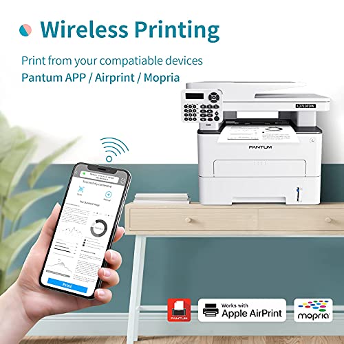 All in One Monochrome Printers Laserjet Machine Printers Multifunction Black and White Wireless Laser Printer Copier, Scanner and Fax with ADF, Pantum L2710FDW(V1M58A) with TL-730