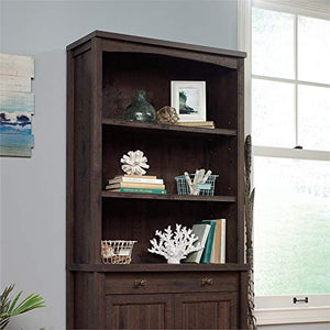 Home Square 2-Piece Set: Lateral File Cabinet & Bookcase Hutch in Coffee Oak