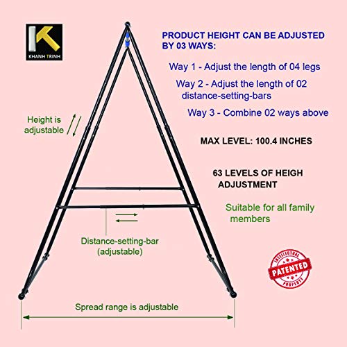 KT TOES DON'T TOUCH GROUND Foldable Free Standing Pull Up Bar Stand Sturdy Power Tower Workout Station For Home Gym Strength Training Adjustable Pullup Fitness Equipment Multifunctional Exercise Rack