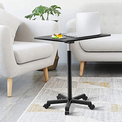 Machinery Parts Mobile Height Adjustable Laptop Stand Desk Rolling Cart -L (Color: Heighten)