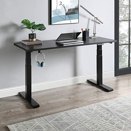 Mrs Bad Home Office Desk Workstation,59 x 23.6 x 9.2 inches,Electric Lift System Computer Desk,PC Desk,Desk for Gaming,Gaming Table (Black)