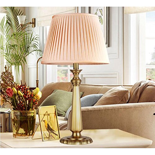 HZB Modern Minimalist Copper Copper Lamp Lamp American Living Room Bedroom Bedside Lamp Creative Lamp