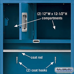 Salsbury Industries Metal Locker, 6-Feet-24-Inch, Blue