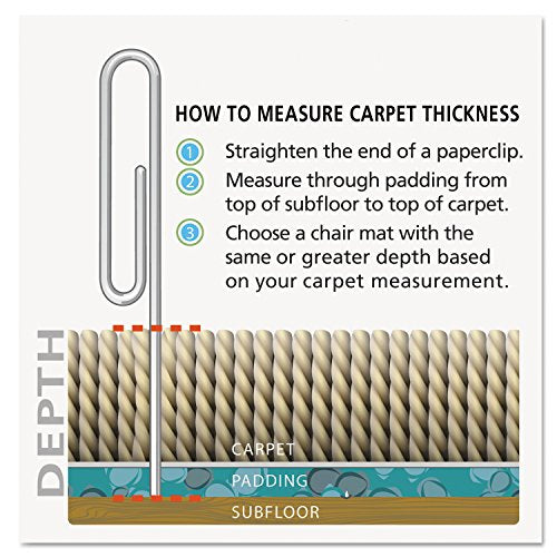 ES Robbins 122775 EverLife Chair Mats for Medium Pile Carpet, Contour, 66 x 60, Clear