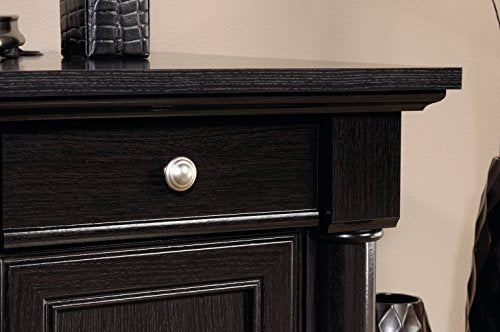 Sauder 420791 Bleeker Street L-Desk, L: 73.25" x W: 31.13" x H: 7.75", Obsidian Oak finish