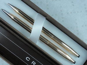 Cross Classic Century Made in the USA 14k Gold Filled/Rolled Gold Ball Pen and Pencil. This is quality at its Best from Lincoln Rhode Island, USA