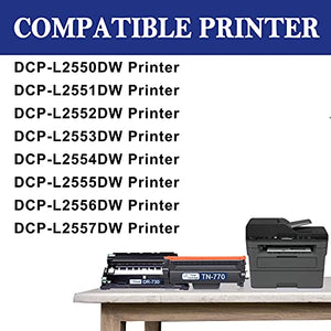 5 Pack Compatible TN770 Toner Cartridge and DR730 Drum Unit Replacement for Brother DCP-L2550DW MFC-L2710DW L2750DW L2750DWXL HL-L2350DW L2370DW/DWXL L2390DW L2395DW Printer [4 Toner + 1 Drum]