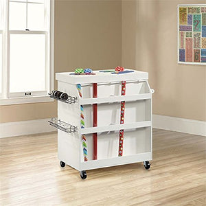 Pemberly Row Craft Cart in Soft White