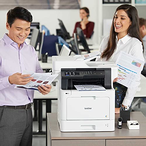 Brother MFC-L8900CD Wireless All-in-One Color Laser Printer for Office - Print Copy Scan Fax - 33 ppm, 2400 x 600 dpi, 5" Touchscreen Display, Auto Duplex Printing, 70-Sheet ADF, BROAGE Printer Cable