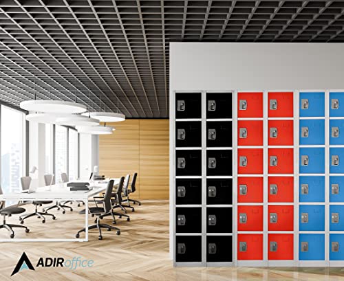 AdirOffice Large School Locker with 6 Doors and 6 Hooks - Purple
