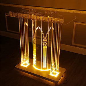 JOuan Acrylic Church Podium Stand with LED Lighting