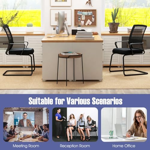 Giantex Office Guest Chair Set of 10 with Lumbar Support and Mesh Backrest