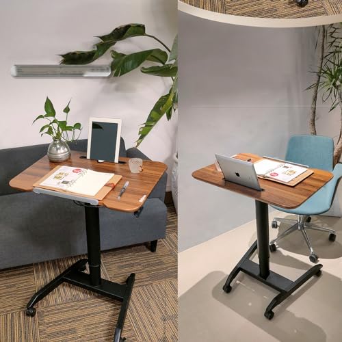 HGTRH Adjustable Height Standing Desk on Wheels - Rolling Cart for Laptop and Medical Office