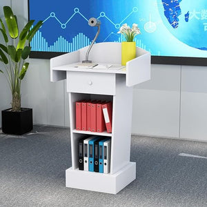 CAMBOS Lectern Podium Stand with Open Storage Drawer