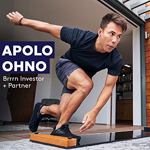 BRRRN Slide Board - Home Workout to Build Core Muscles and Great Cardio Workout - Easy to Use and Store - Exercise Equipment for Hockey, Ice Skating and Skateboarding - Adjustable 5-6 Ft