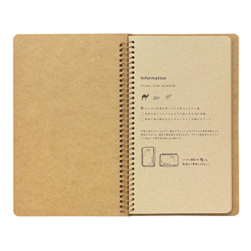 1 X Midori-spiral ring notebook camel blank notebook