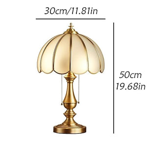 None European Light Luxury Desk Lamp Copper Antique Bedside Lamp