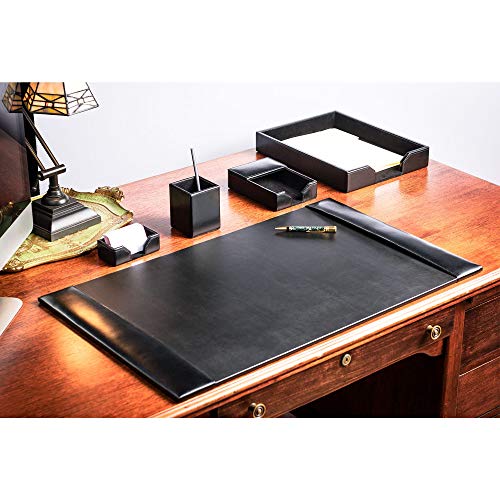 Dacasso Bonded Leather Desk Set, 5pcs, Black