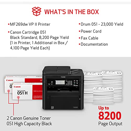 Canon imageCLASS MF269dw II VP All-in-One Wireless Duplex Laser Printer with 2 High Capacity Toners - Works with Alexa
