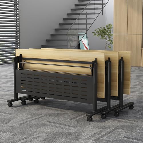 HSHBDDM Foldable Conference Table with Caster Wheels for Office and Meeting Rooms