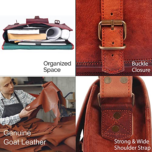 18 inch Genuine Leather Messenger Bag - Crossbody Laptop Satchel by Rustic Town