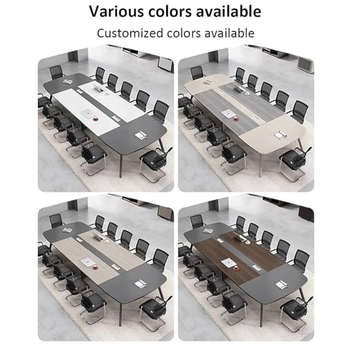 KAGUYASU Modern 14.8FT Conference Table with Grommet, Black Oak