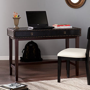Southern Enterprises Rinaldi Faux Leather Writing Desk - / Black