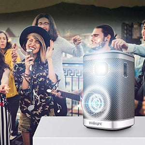 Mini WiFi Projector,VIVIBRIGHT L2 with Synchronize Smart Phone Screen，Palm-Sized 280 ANSI Lumens 480P Portable Projector,Smart Pocket Cinema with 10W Speaker,DLP,100 Inches Pictures,Movie Projector